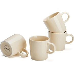 Sweese 3.5oz Porcelain Espresso Cups Set of 4, Mini Coffee Mugs Demitasse Cups - White
