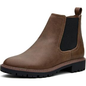 Women's Low Heel Chelsea Ankle Boots Fashion Slip-On Elastic Fall Booties Shoes