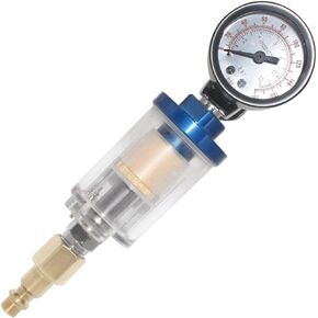 Spray Gun Regulator Kit Oil Water Separator for Paint Gun 1/4"NPT Inlet And Outlet Filter Air Adjusting Regulator Valve with Pressure Gauge and Water Trap Filter