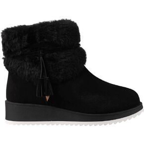 Lamo Women's Bailee Wedge Boots with Zipper For Women- Stylish Suede Boots with Faux Rabbit Fur Collar, NeverWet Water and Stain Resistance, Premium Faux Fur Lining, 1.5" Heel