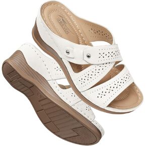 SHIBEVER Wedge Sandals Women Summer: Comfortable Open Toe Dressy Platform Sandal Shoes
