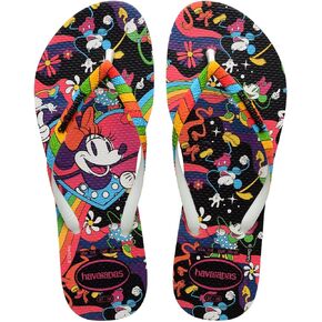 Havaianas Women Slim Disney Stylish Flip Flops - Minnie Mouse Fashion Sandals - White/White, 6