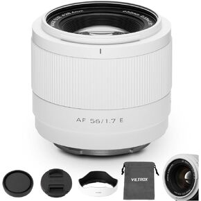 VILTROX 56mm F1.7 E-Mount, APS-C STM Auto Focus Lightweight Lens for Sony E-Mount Cameras A6000 A6100 A6300 A6400 A6500 A6600 A6700 ZV-E10 FX30 ZC-E10II FX3 A7C A7SII A7III A7RIIl A7IV A7RIV A9 -White