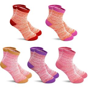 Girls Warm Socks Kids Winter Crew Socks for Toddler Girls Boys 3-14 Years 5 Pairs Thicken Mid Cut Socks