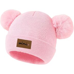 Baby Boy Girl Winter Hat Double Pom Pom Beanie Warm Knitted Toddler Beanies Soft Cute Kid Infant Hats