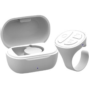 Tiktok Scrolling Ring Bluetooth Camera Remote Control for Phone TIK Tok Scrolling Ring Page Turner for Kindle App (Not for Kindle Devices) (D02, White)