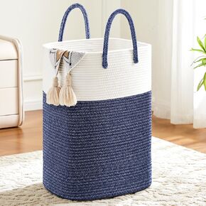 Laundry Basket,Woven Cotton Rope Laundry Hamper,60L Versatile Storage for Dirty Clothes,Baby Toys,and Blankets in Bathroom, Nursery,and Living Room