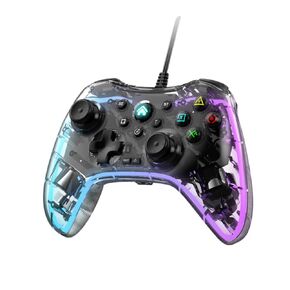 Atanivo Wired Gaming Controller fo Switch, Windows PC iOS Android Steam/Steam Deck, Plug and Play Gaming Gamepad, Transparent Video Game Controller with Hall Effect Joysticks/Hall Trigger