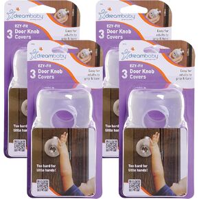 Dreambaby EZY-Fit Door Knob Covers (Translucent Clear, 6 Pack) in Kuwait