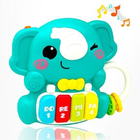 Baby Musical Toys 12-18 Months, Frog Piano Keyboard Early Learning Educational Toy with Light & Sound, Birthday Toy for Infant Toddler 1 Year Old Boy Girl Gifts