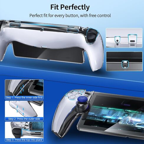 FYOUNG 3 in 1 Accessories Bundle for Playstation Portal, Carrying Case & Hard PC Clear Cover with Tempered Glass Screen Protector, Protective Case & Hard Shell Travel Handbag for PS5 Portal (Purple) in Saudi Arabia