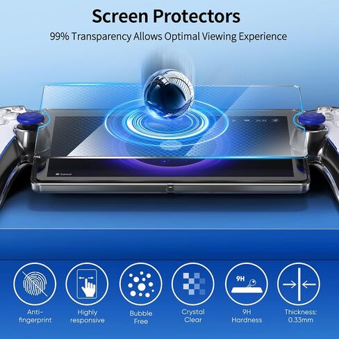 FYOUNG 3 in 1 Accessories Bundle for Playstation Portal, Carrying Case & Hard PC Clear Cover with Tempered Glass Screen Protector, Protective Case & Hard Shell Travel Handbag for PS5 Portal (Purple) in Saudi Arabia