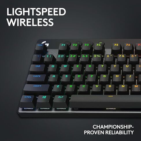 Logitech G PRO X TKL LIGHTSPEED Wireless Gaming Keyboard, Ultra-Portable Tenkeyless Design, LIGHTSYNC RGB, PBT keycaps, Tactile Switches (GX Brown) - Black (Renewed) in Saudi Arabia