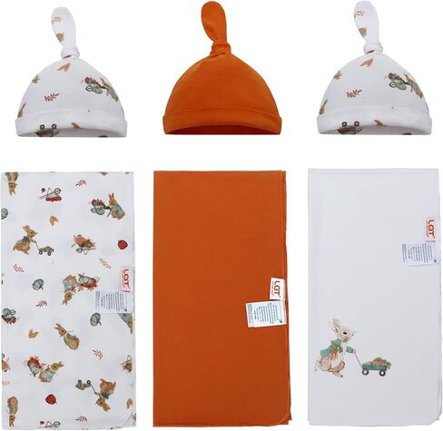 Baby Cotton Swaddle Blankets with Hat Set 3 Pack 0-3 3-6 Months Wearable Blankets Unisex Baby Sleeping Bag (rabbit) in Saudi Arabia