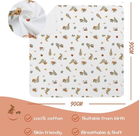 Baby Cotton Swaddle Blankets with Hat Set 3 Pack 0-3 3-6 Months Wearable Blankets Unisex Baby Sleeping Bag (rabbit) in Saudi Arabia