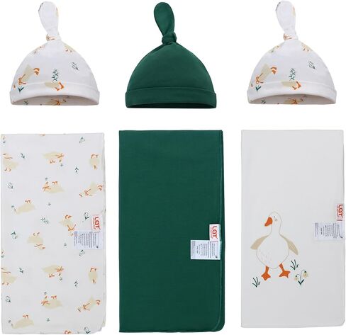 Baby Cotton Swaddle Blankets with Hat Set 3 Pack 0-3 3-6 Months Wearable Blankets Unisex Baby Sleeping Bag (rabbit) in Saudi Arabia