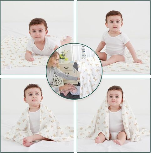 Baby Cotton Swaddle Blankets with Hat Set 3 Pack 0-3 3-6 Months Wearable Blankets Unisex Baby Sleeping Bag (rabbit) in Saudi Arabia