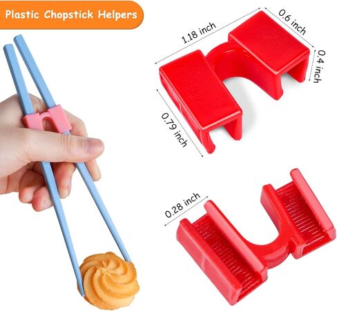 5 Pairs Reusable Chopsticks Holder Non Slippery Chopsticks Helper for Replaceable Practice Chopsticks Heat Resistant for Many Age, Kids, Adult, Beginner, Trainers or Learner (Multi Color) in Saudi Arabia