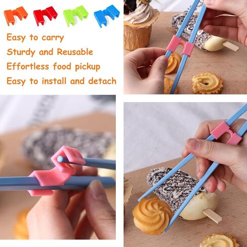 5 Pairs Reusable Chopsticks Holder Non Slippery Chopsticks Helper for Replaceable Practice Chopsticks Heat Resistant for Many Age, Kids, Adult, Beginner, Trainers or Learner (Multi Color) in Saudi Arabia