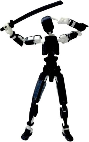 Pre-Assembly 3D Printed 5.54'' Dummy13 Action Figure, Multi-Jointed Tian13, Articulated T13 Desktop Decoration,12 in 1 Accessories, Best Birthday Festival Gift (Black+red) in Saudi Arabia