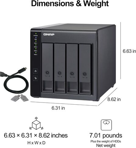 QNAP 2 Bay DAS with 8TB Storage Capacity, USB 3.2 Gen 2 Type-C, Preconfigured RAID 1 Seagate IronWolf HDD Bundle (TR-002-28ST-US) in Saudi Arabia