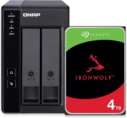 QNAP 2 Bay DAS with 8TB Storage Capacity, USB 3.2 Gen 2 Type-C, Preconfigured RAID 1 Seagate IronWolf HDD Bundle (TR-002-28ST-US) in Saudi Arabia