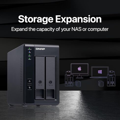 QNAP 2 Bay DAS with 8TB Storage Capacity, USB 3.2 Gen 2 Type-C, Preconfigured RAID 1 Seagate IronWolf HDD Bundle (TR-002-28ST-US) in Saudi Arabia