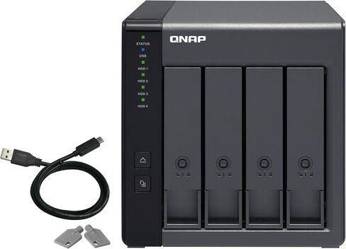 QNAP 2 Bay DAS with 8TB Storage Capacity, USB 3.2 Gen 2 Type-C, Preconfigured RAID 1 Seagate IronWolf HDD Bundle (TR-002-28ST-US) in Saudi Arabia