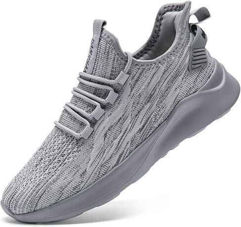 حذاء جري نسائي، حذاء تنس خفيف الوزن وغير قابل للانزلاق، حذاء رياضي للمشي، رمادي للنساء، مقاس 10 in Kuwait