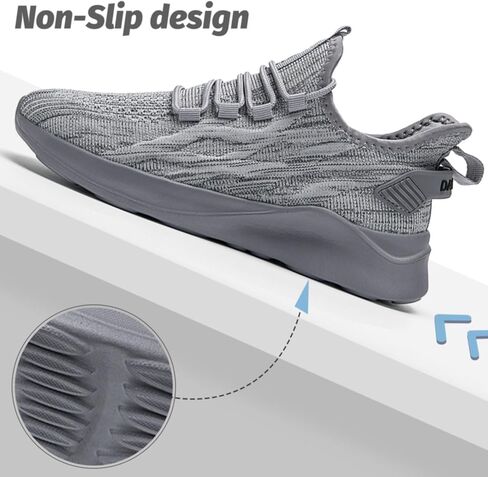 حذاء جري نسائي، حذاء تنس خفيف الوزن وغير قابل للانزلاق، حذاء رياضي للمشي، رمادي للنساء، مقاس 10 in Kuwait