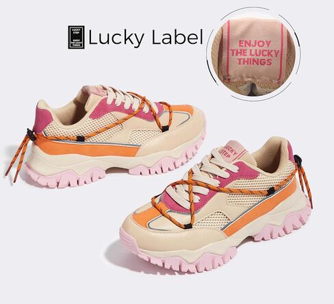 LUCKY STEP Women's Platform Colorful Fashion Sneakers Tennis Retro Colorblock Adjustable Lace Lifestyle Stylish Cute Chunky Dad Casual Walking Shoes in Saudi Arabia