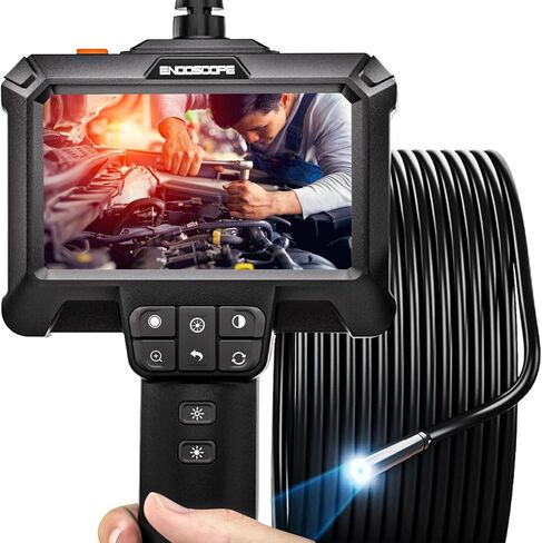 كاميرا Borescope، كاميرا منظار صناعية IPS مقاس 4.3 بوصة مع ضوء IP67 وكاميرا فحص مقاومة للماء وكاميرا ثعبان مع كابل شبه صلب بطول 16.5 قدم in Kuwait