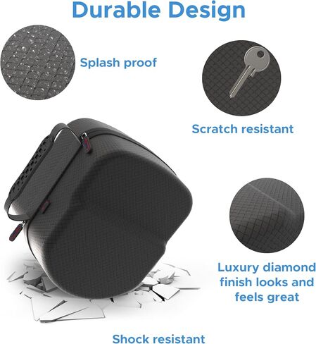 DigiCharge Carry Case for Meta Quest 3S / Quest 3 / Quest 2 and Elite Strap/Elite Battery Strap, Hard Carrying Case Storage for Oculus Quest 2 VR Headset and Controllers Black Diamond Finish in Saudi Arabia