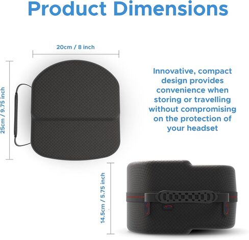 DigiCharge Carry Case for Meta Quest 3S / Quest 3 / Quest 2 and Elite Strap/Elite Battery Strap, Hard Carrying Case Storage for Oculus Quest 2 VR Headset and Controllers Black Diamond Finish in Saudi Arabia