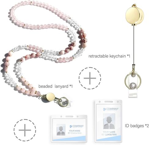 اسهم لشارات الهوية والمفاتيح، حبل للمعلم من الحجر الطبيعي، حبل مطرز بالخرز، حبل قابل للسحب، حبال لطيفة باللون الأسود in Kuwait