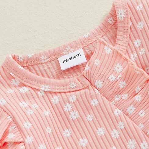 Newborn Outfits Baby Girl Hello I'm New Here Letter Long Sleeve Footies Romper Fall Winter Clothes with Headband in Saudi Arabia