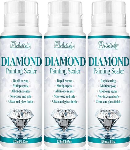 Diamond Painting Sealer, Puzzle Glue Clear, Diamond Painting Accessories with Permanent Fixation and Shining Effect, Diamond Painting Art Glue for 5D Diamond Painting, Puzzle and DIY Crafts (120ml*3) in Saudi Arabia