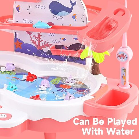 3in1 Fishing Game Toys for Kids with 34PCS Accessories Including Fishing Rod,Small Fish,Track, etc.,Toys with Music and Stories for Preschool Learning,Gifts for Girls Boys(Green) in Saudi Arabia