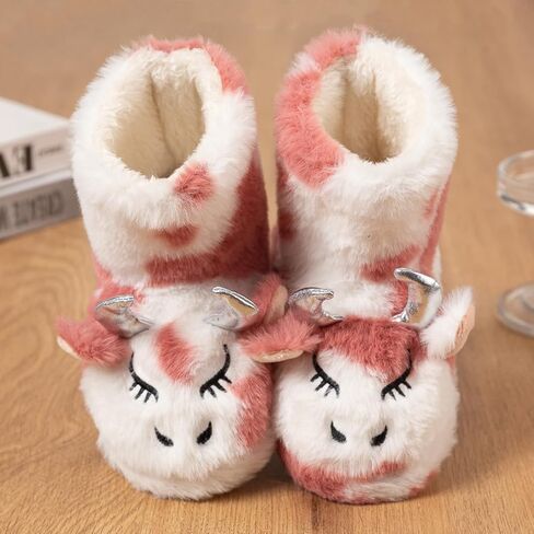 LZSYC Girls Boot Slippers Fluffy Fuzzy Winter Warm Animal Slippers in Kuwait