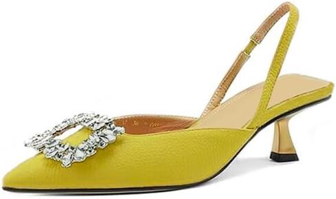 Vertundy Women's Slingback Kitten Heels Pointed Toe Rhinestones Stiletto Pumps in Saudi Arabia