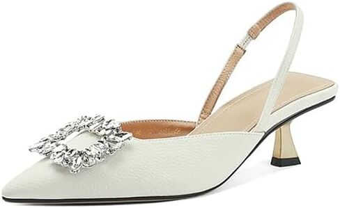 Vertundy Women's Slingback Kitten Heels Pointed Toe Rhinestones Stiletto Pumps in Saudi Arabia
