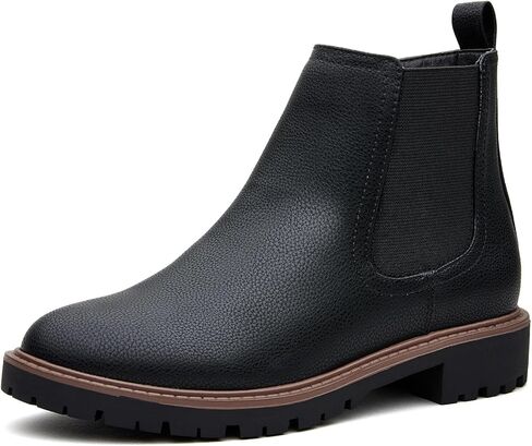 Women's Low Heel Chelsea Ankle Boots Fashion Slip-On Elastic Fall Booties Shoes in Saudi Arabia
