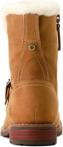 ARIAT Womens Savannah Sherpa Zipperd Waterproof Motorcycle Casual Boots Ankle Low Heel 1-2" - Brown in Saudi Arabia