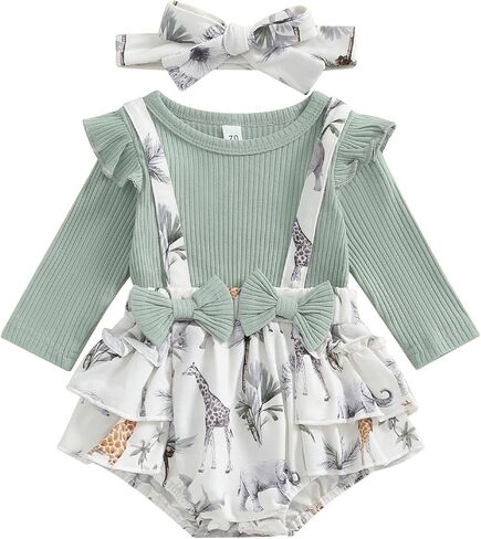 Newborn Infant Baby Girl Knit Romper Dress Long Sleeve Ruffle Bodysuit Jumpsuit Fall Winter Clothes One Piece Outfit in Saudi Arabia
