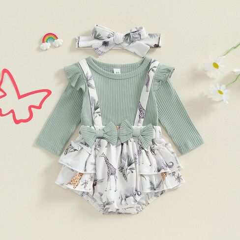Newborn Infant Baby Girl Knit Romper Dress Long Sleeve Ruffle Bodysuit Jumpsuit Fall Winter Clothes One Piece Outfit in Saudi Arabia