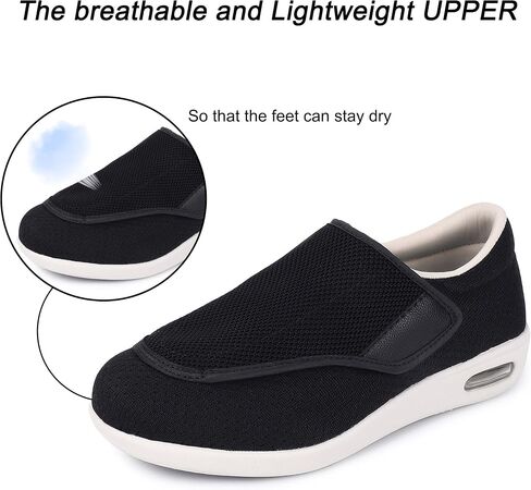 SPR&JOY Diabetic Shoes for Women, Women's Wide Width Elderly Shoes, Lightweight Adjustable Closure Breathable, Swollen Feet Walking Edema Sneakers in Saudi Arabia