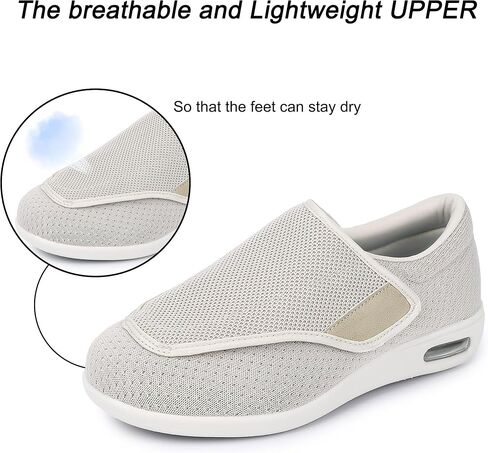 SPR&JOY Diabetic Shoes for Women, Women's Wide Width Elderly Shoes, Lightweight Adjustable Closure Breathable, Swollen Feet Walking Edema Sneakers in Saudi Arabia