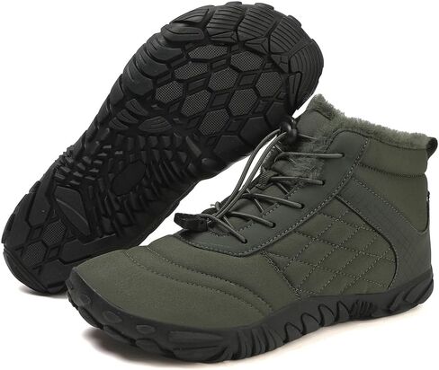HiGropcore Winter Snow Boots for Women Men, Warm Fur Lined Water Repellent Barefoot Shoes, Wide Toe Box Lightweight Outdoor Ankle Boots in Saudi Arabia