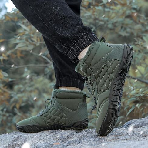 HiGropcore Winter Snow Boots for Women Men, Warm Fur Lined Water Repellent Barefoot Shoes, Wide Toe Box Lightweight Outdoor Ankle Boots in Saudi Arabia