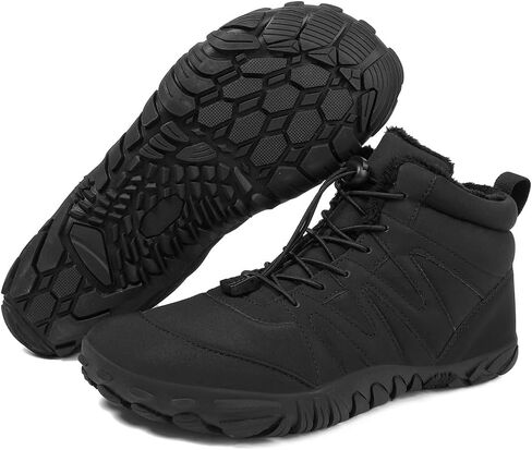 HiGropcore Winter Snow Boots for Women Men, Warm Fur Lined Water Repellent Barefoot Shoes, Wide Toe Box Lightweight Outdoor Ankle Boots in Kuwait